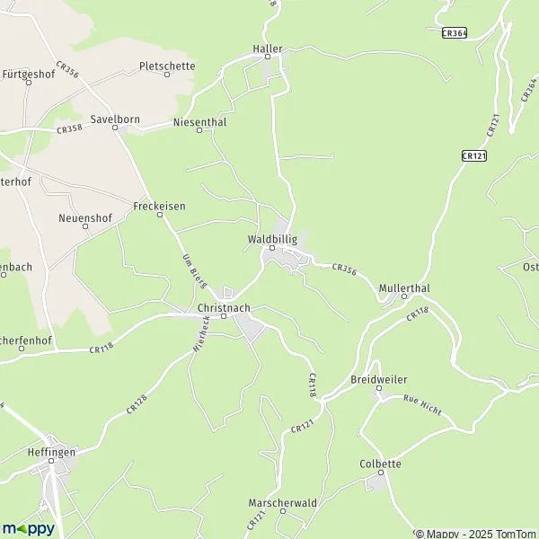 Plan Waldbillig carte de Waldbillig (L) et infos pratiques