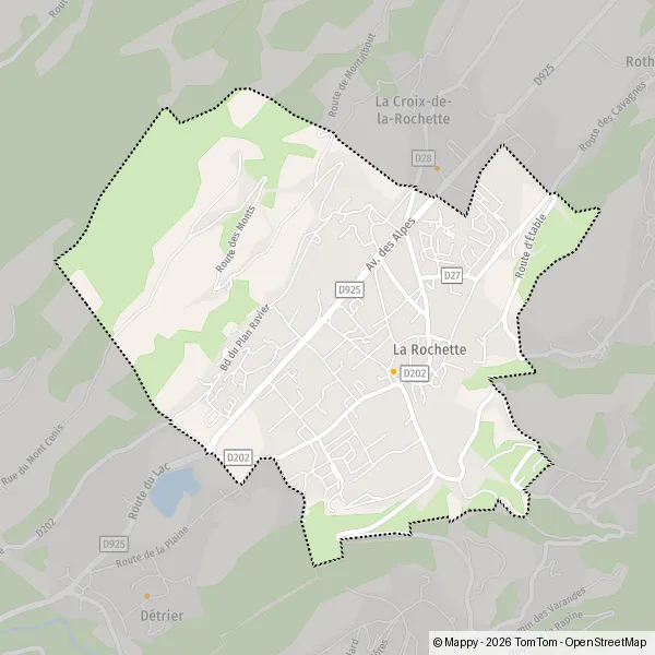 Carte La Rochette, La Rochette, 73110 Valgelon-La Rochette