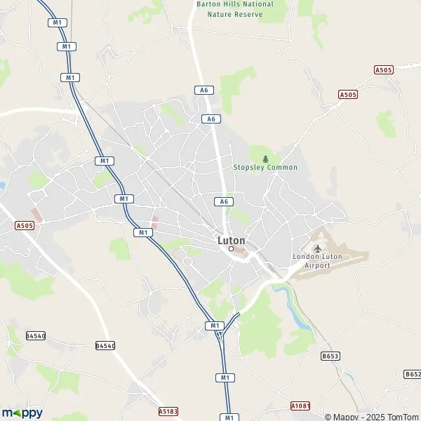 Plan Luton carte de Luton (LU1 1) et infos pratiques
