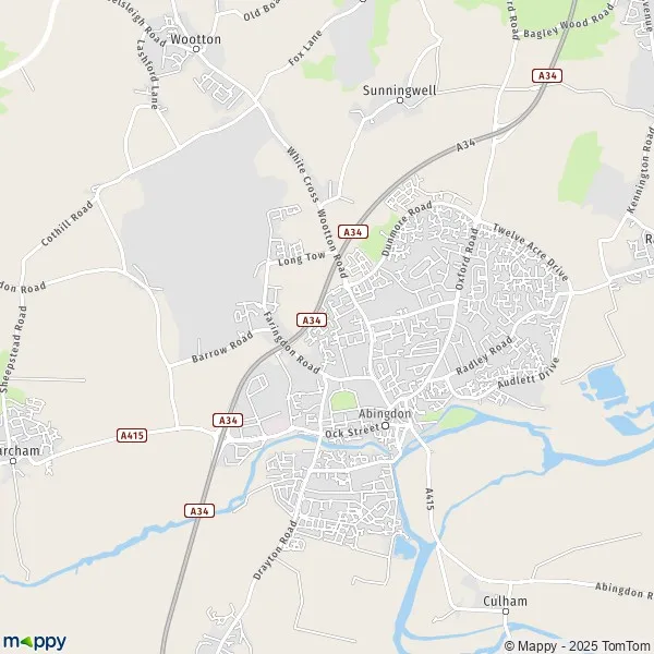 Plan Abingdon carte de Abingdon (OX14 5) et infos pratiques