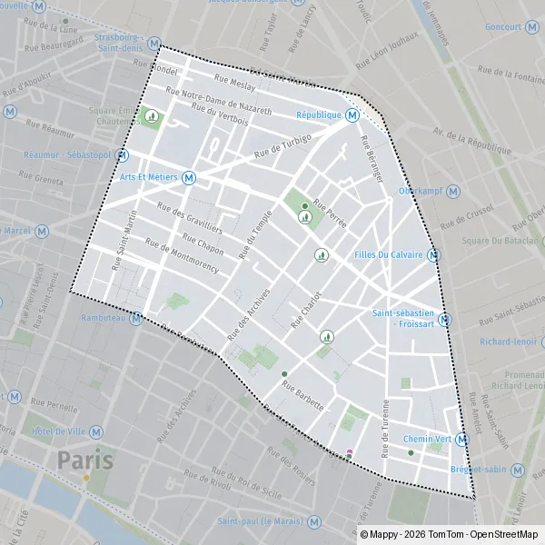 Carte Place Olympe de Gouges, 75003 Paris