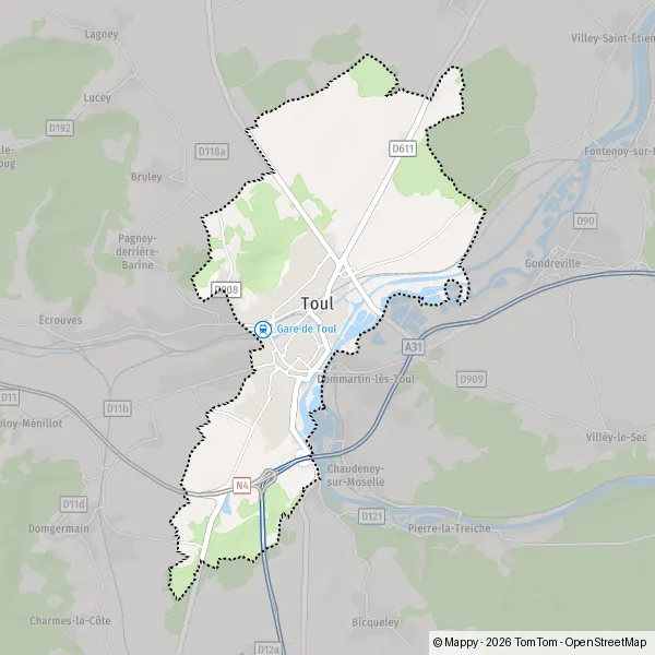 Carte Pôle Industriel Toul Europe Secteur B, 54200 Toul