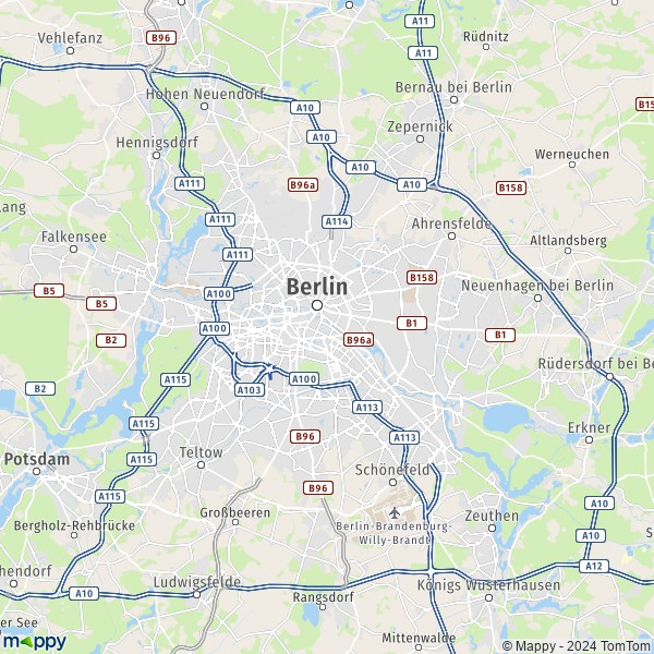 La carte de la région Berlin