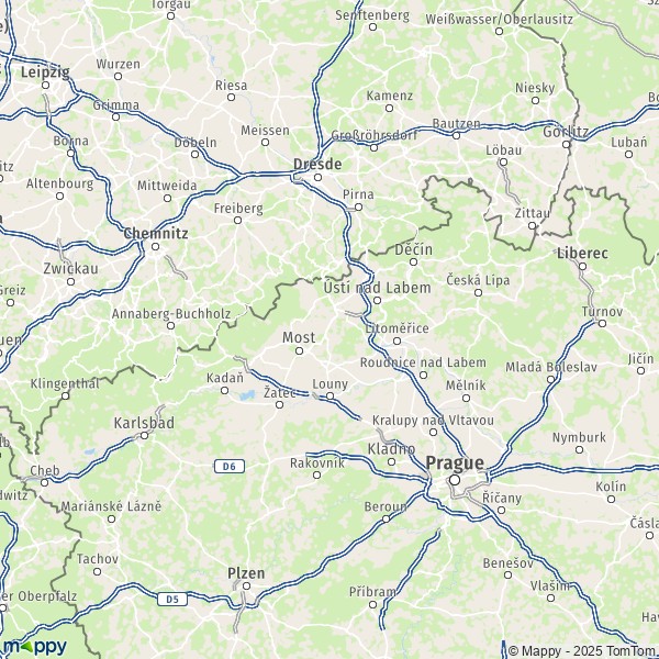 La carte de la région Région d'Aussig-sur-Elbe