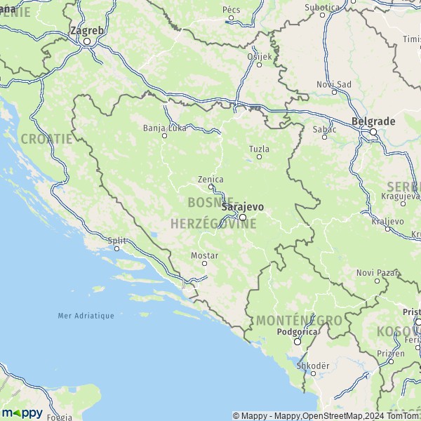 La carte de la région République Serbe