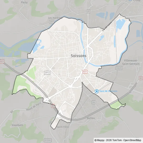 Carte Route de Reims, 02200 Soissons : plan et infos pratiques - Mappy