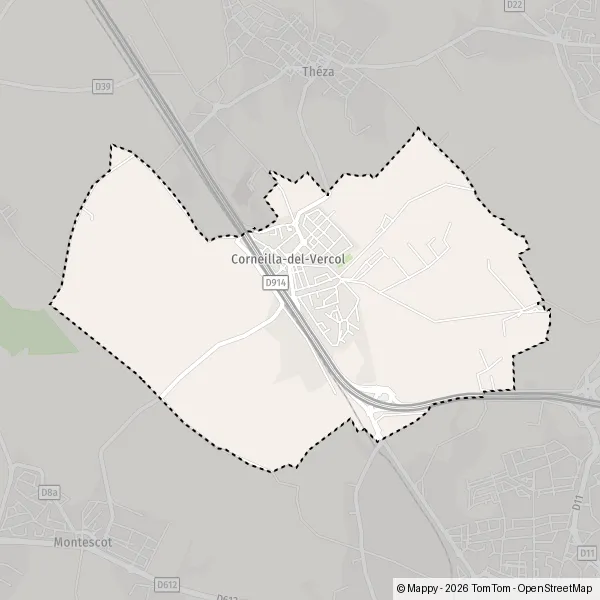 Carte Route Nationale 114, 66200 Corneilla-del-Vercol