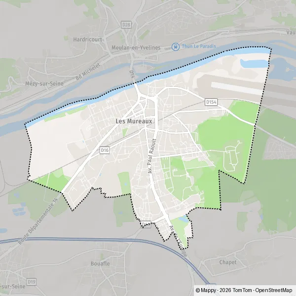 Carte Rue Albert Thomas, 78130 Les Mureaux
