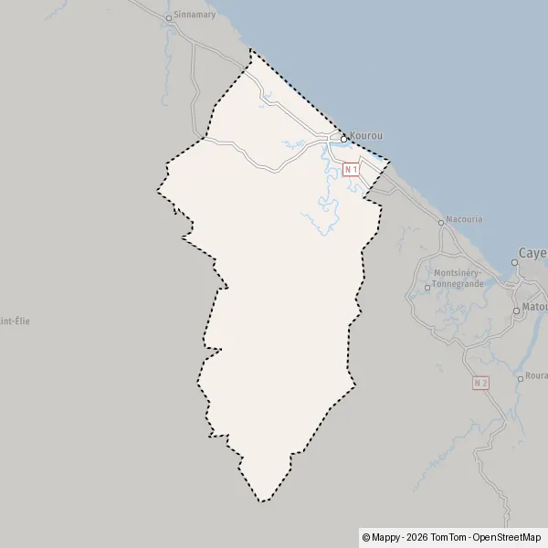 Carte Rue Aquioupou, 97310 Kourou