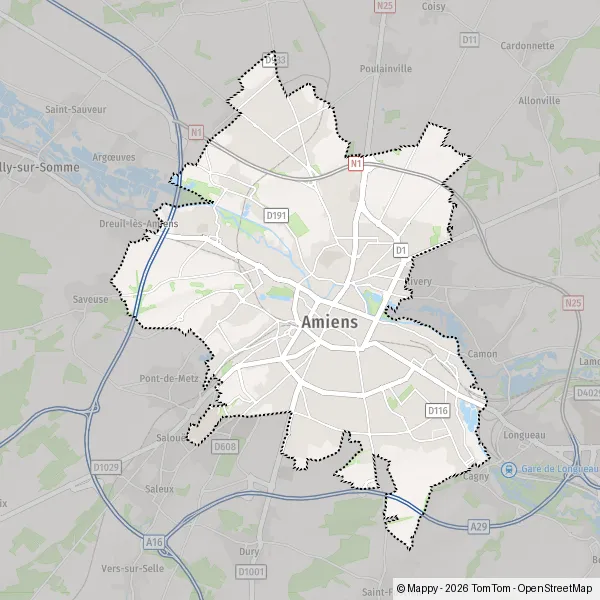 Carte Rue César Franck, 80080 Amiens