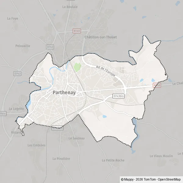 Carte Rue d'Abrantès, 79200 Parthenay