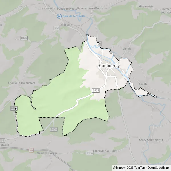 Carte Rue de la Louvière, 55200 Commercy