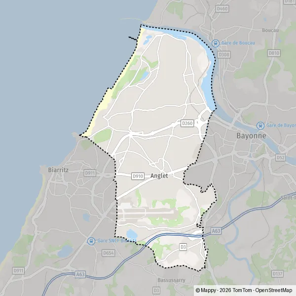 Carte Rue de Saubadine, 64600 Anglet