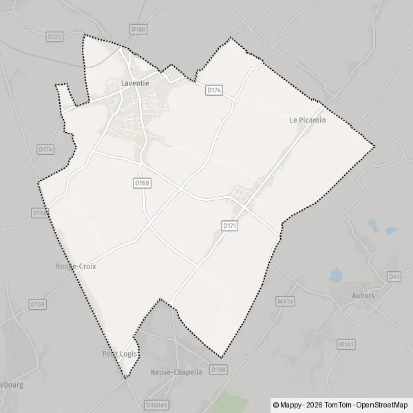 Carte Rue Delphin Chavatte, 62840 Laventie
