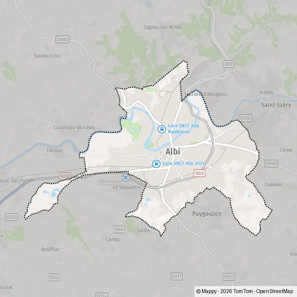 Carte Rue des 3 Buissons, 81000 Albi