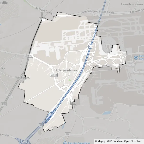 Carte Rue des Voyageurs, 95700 Roissy-en-France