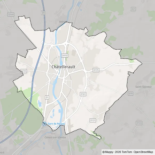 Carte Rue du Docteur Luc Montagnier, 86100 Châtellerault