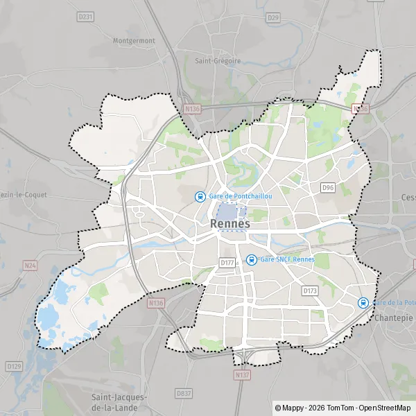 Carte Rue du Gast, 35700 Rennes