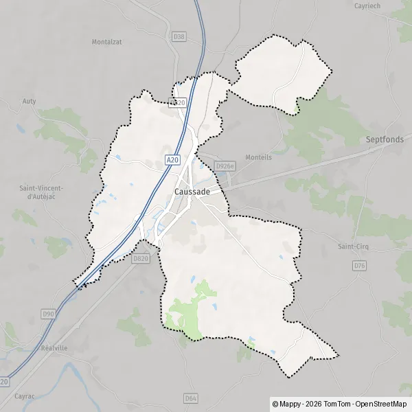 Carte Rue Jean Moulin, 82300 Caussade : plan et infos pratiques - Mappy