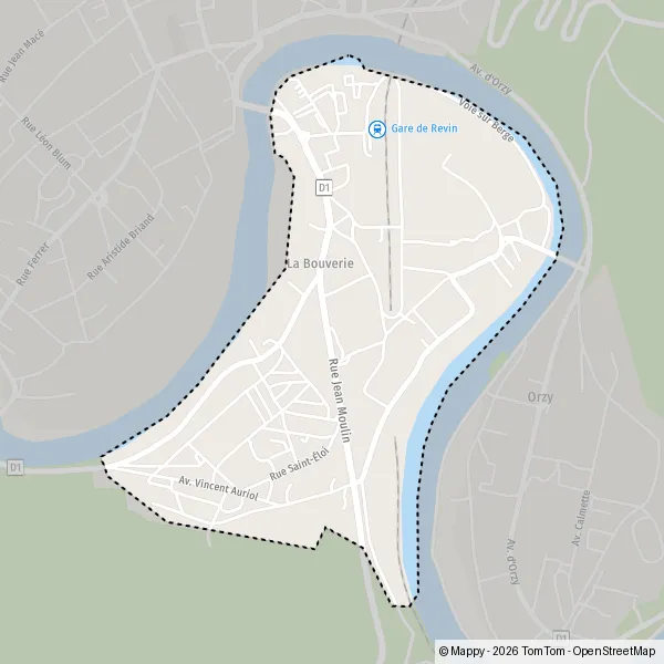 Carte Rue Jean Moulin, La Bouverie, 08500 Revin