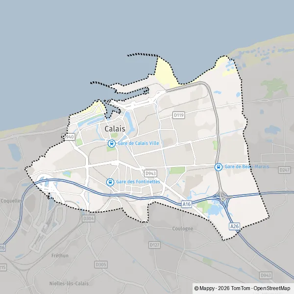Carte Rue Marcel Doret, 62100 Calais