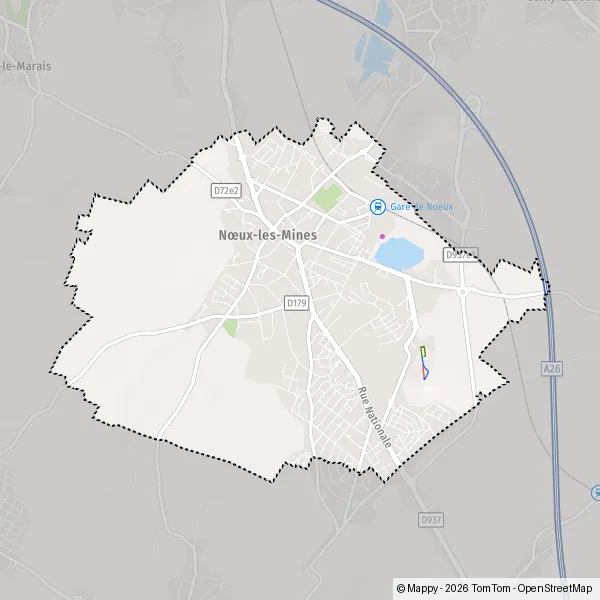 Carte Rue Nationale, 62290 Noeux-les-Mines