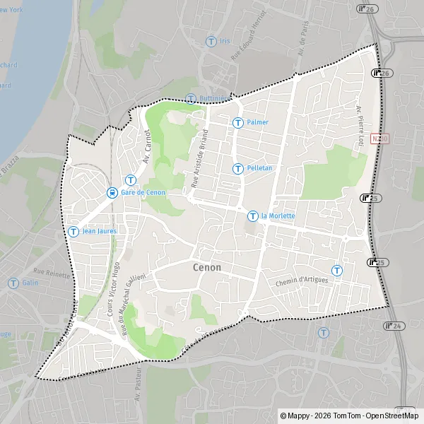 Carte Rue Paul Verlaine, 33150 Cenon