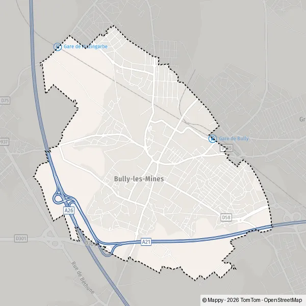 Carte Rue Victor Schoelcher, 62160 Bully-les-Mines