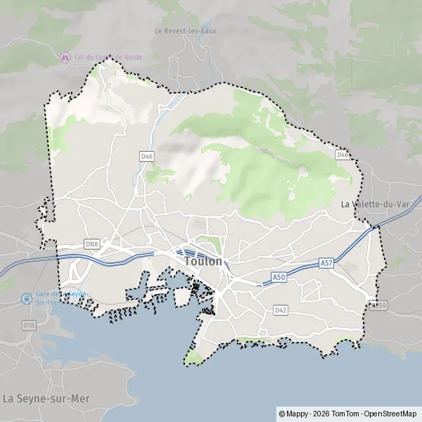Carte Vieux Chemin de Sainte-Musse, 83100 Toulon