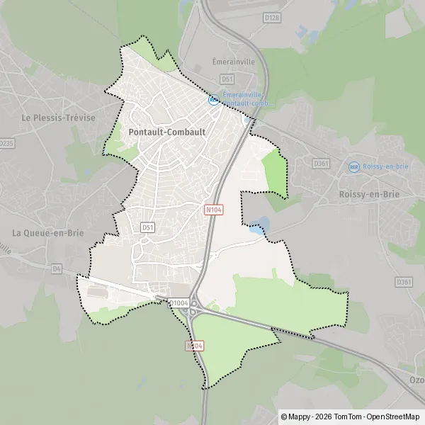 Carte Zone d'Activités des Arpents, 77340 Pontault-Combault